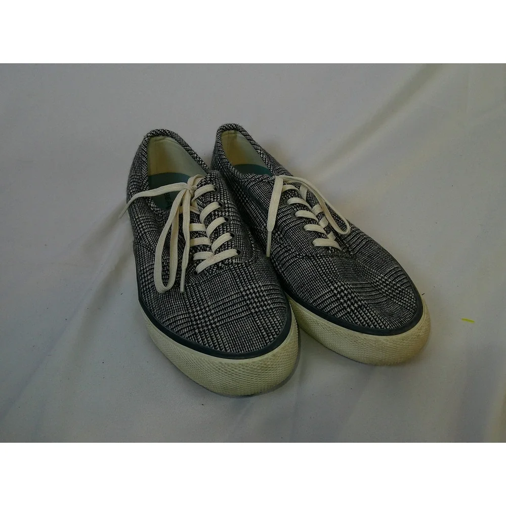 SeaVees Legend Sneaker Womens 9.5 Glen Check Flannel Grey Plaid Low Top Shoes